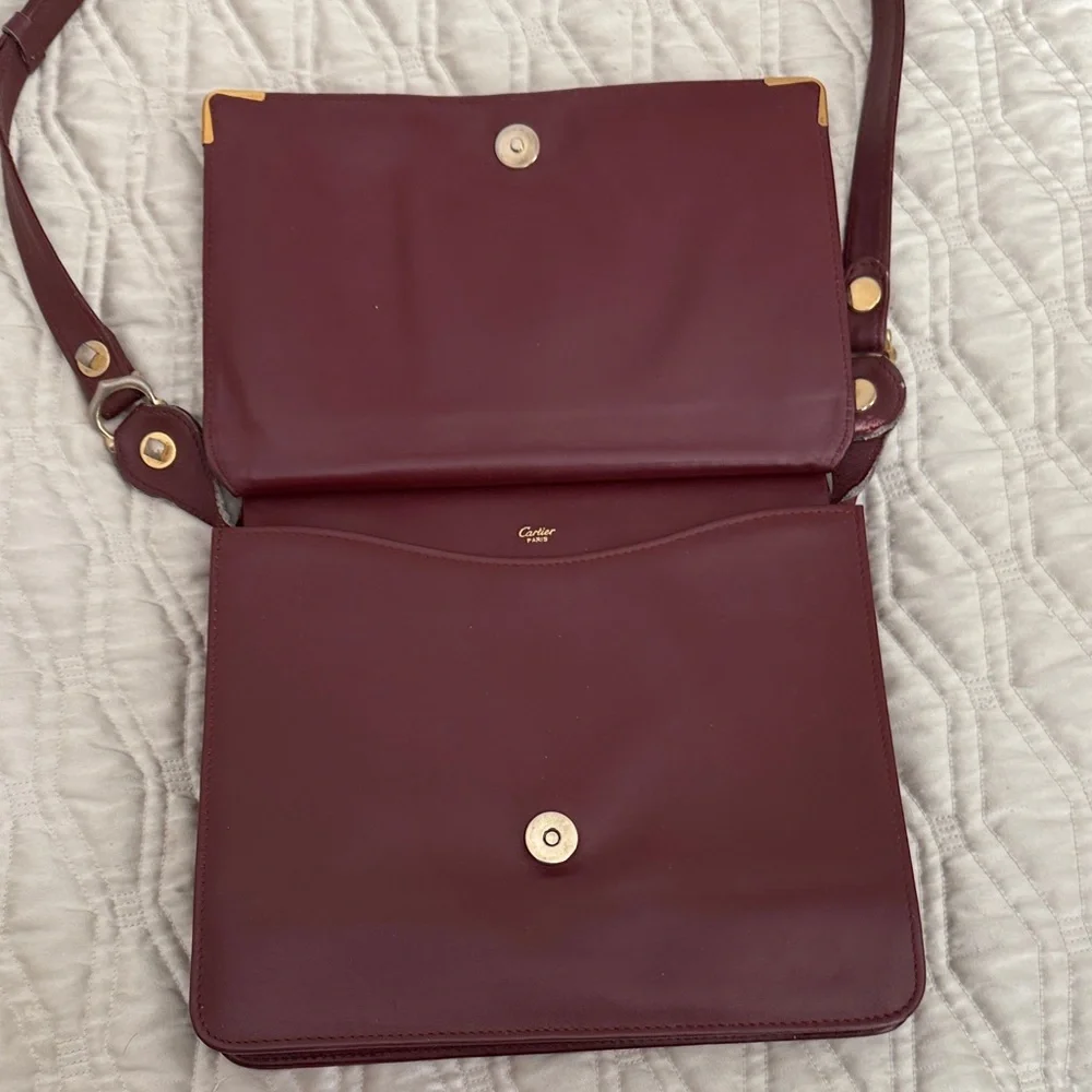 Cartier Deep Burgundy Crossbody Bag - Great shape. True Classic. - Picture 7 of 9